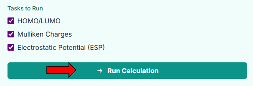 Select tasks and run calculation