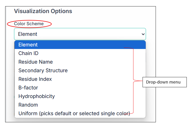 Color scheme dropdown menu