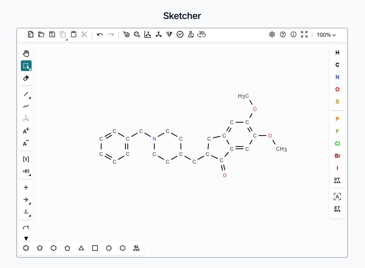 Generated structures from the SMILES